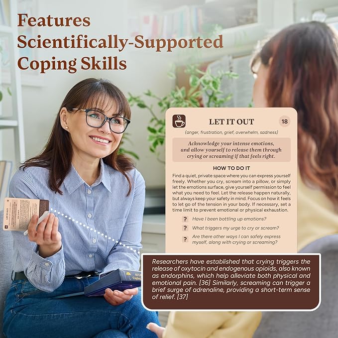 Better Days Coping Cards – 65 Skills & Exercises to Cope with Stress, Anxiety, & Anger – 3.5” x 5” Therapy Flashcards with Affirmations and Guidebook – Nurture Emotional Resilience & Mental Health