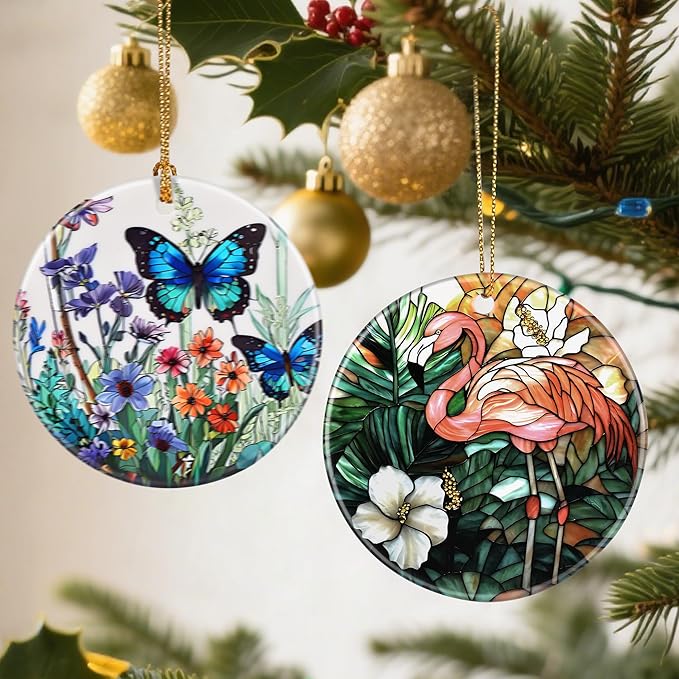 Flamingo Ornaments, Christmas Ornaments: Christmas Tree Decorations, Holiday Decor, Stocking Stuffers, Gift Ideas, Xmas Gift, Flamingo Lover Gifts & Gifts for Her