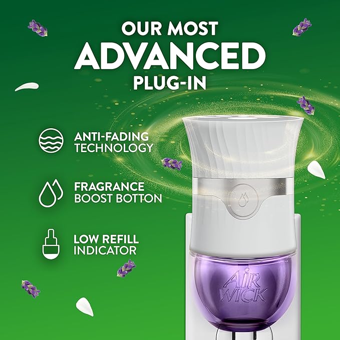 Air Wick Plug in Scented Oil Refill, 7 ct, Lavender & CHAMOMILE, Air Freshener, Essential Oils