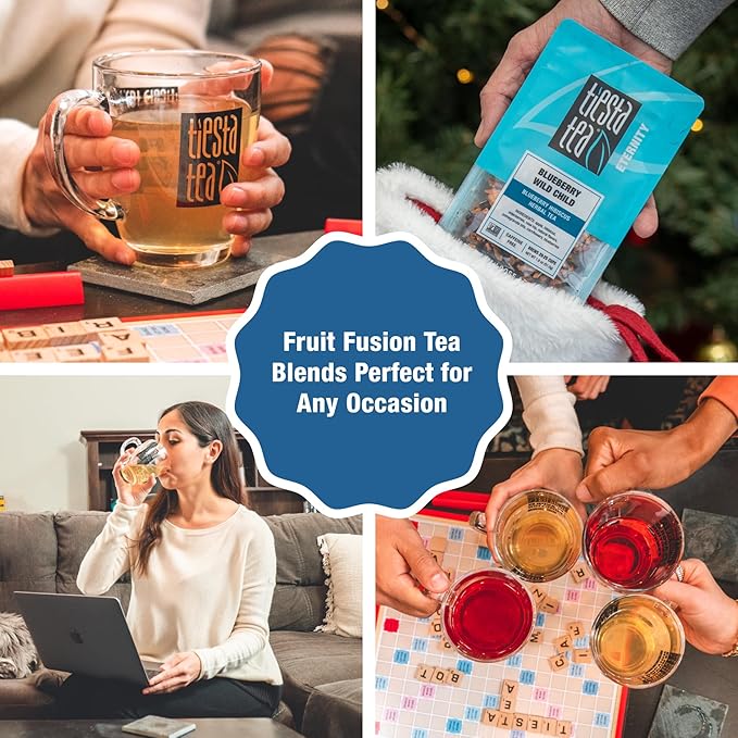 Tiesta Tea Blueberry Wild Child, Loose Leaf, Blueberry Hibiscus Herbal Tea, Premium Non-Caffeinated Fruit Blend, Make Hot or Iced & Brews Up to 25 Cups, 1.8 Ounce Resealable Pouch