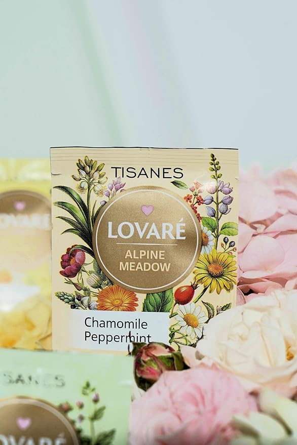 LOVARE Alpine Meadow Herbal Tea – Flavorful Blend with Fruits & Flowers – Caffeine-Free, Fragrant & Refreshing – 24 Tea Bags (1.5g Each) for Everyday Enjoyment (ALPINE MEADOW)