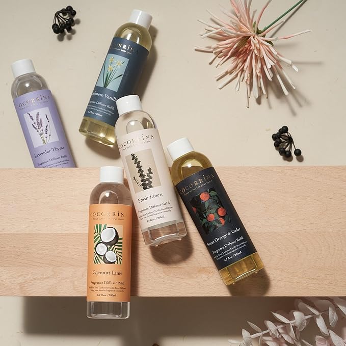 COCORRÍNA Reed Diffuser Refill - Cherry Blossom 6.7 oz / 2 Packs Reed Diffuser Oil Refill