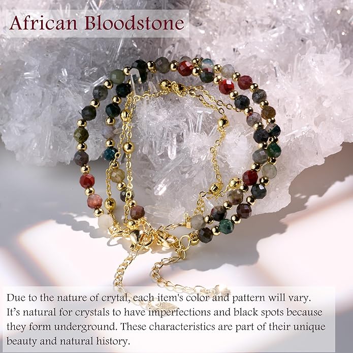 Farfume Crystal Bracelet Beaded Bracelets for Women 4mm Natural Stone Beads Gemstone Handmade Anxiety Jewelry Gifts