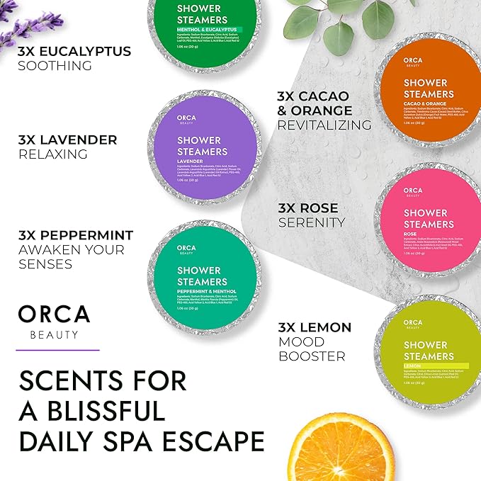 Shower Steamers Aromatherapy - Relaxation Gifts for Women, Shower Bombs, Unique Spa Gifts Shower Tablets, Shower Steamer Aromatherapy for Women & Men (Relax 18PC)