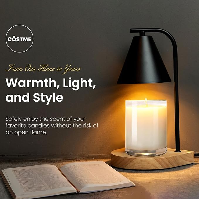 Candle Warmer Lamp with Timer Dimmer, 2H/4H/8H Timer, Birthday Gifts for Women Mom, House Warming Gifts New Home Decor, Black Lamp Candle Warmer, Wax Melts Warmer for Jar Candles with 2 Bulbs