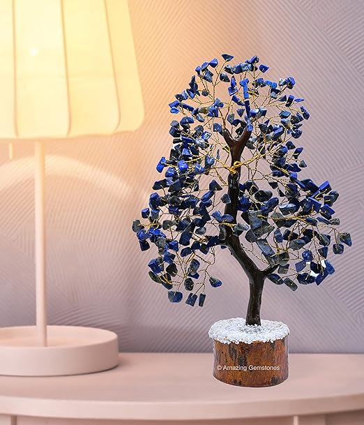 Amazing Gemstone Crystals and Healing Stones Birthday Gifts for Women - Lapis Lazuli Crystal Tree of Life Home Decor Stocking Stuffers, Bookshelf, Room, Meditation Gift for Dad Unique Birthday Gifts