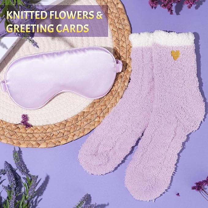 Birthday Gifts for Women, 12pcs Happy Birthday Gift Basket for Women Unique Gifts Set Ideas Relaxing Birthday Box w/ Blanket for Her Mom Best Friends Female Sister Her Friendship(Purple)