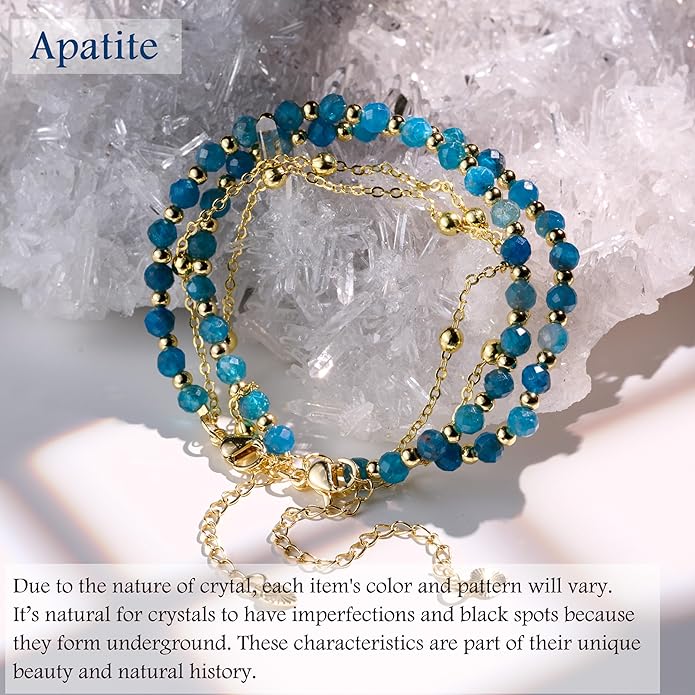 Farfume Crystal Bracelet Beaded Bracelets for Women 4mm Natural Stone Beads Gemstone Handmade Anxiety Jewelry Gifts