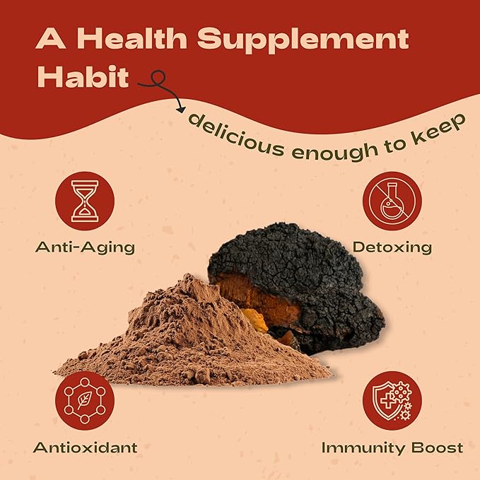 ChagaLatte - Cacao & Mushroom Beverage Blend | Iced Superfood Chaga Supplement & Hot Cocoa | Energy Boost w/Adaptogens | Sugar Free Monkfruit Mushroom Coffee Alternative & Drink Mix