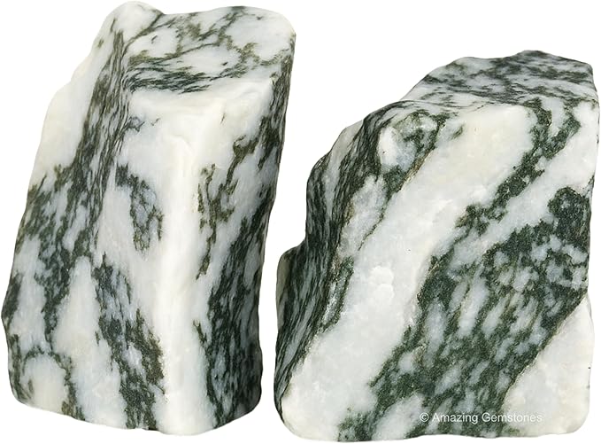 Amazing Gemstone 2 Pieces Tree Agate Raw Crystals and Healing Stones, Natural Rocks for Tumbling and DIY Raw Stones and Crystals