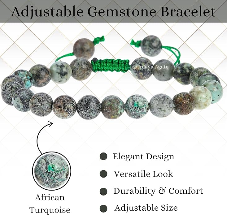 Energy Protection Crystal Handmade Adjustable Bead Bracelet Perfect for Men, Women’s Gift - Gemstone Healing Stretch Bracelet Pulsera Para Hombre Mujer Stocking Stuffer