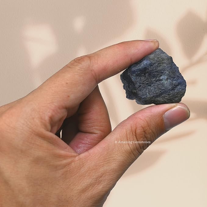 Amazing Gemstone 2 Pieces Iolite Raw Crystals and Healing Stones, Natural Rocks for Tumbling and DIY Raw Stones and Crystals