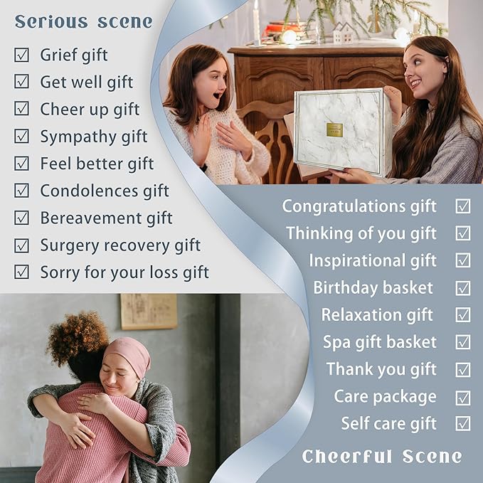 Get Well Soon Gift Baskets For Women,12PC Get Well Gifts for Women After Surgery,Birthday Gifts,Care Package,Grief,Sympathy,Condolences Gift Basket for Friend (navy blue)