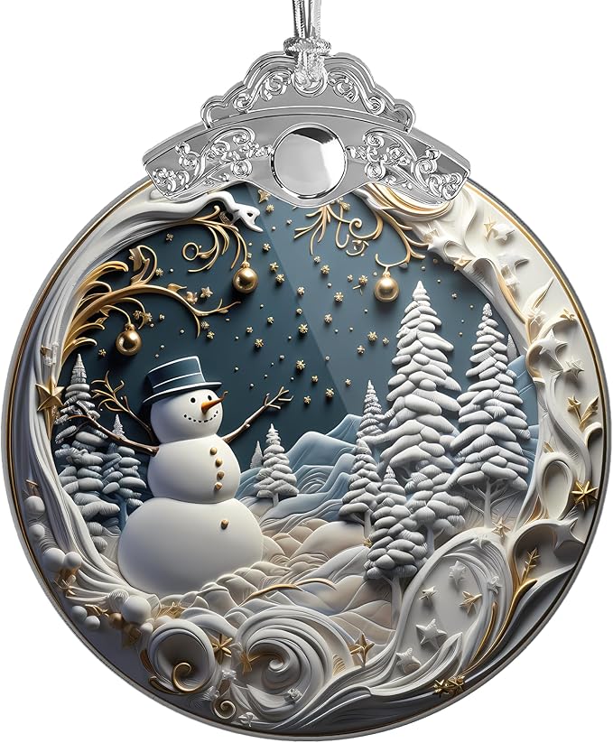 2025 Christmas Ornament, Christmas Decor, Ornaments, Xmas Tree Ornaments, Xmas Tree 2D Acrylic Ornament, White Elephant Gifts, Gag Gifts Funny Adult (Snowman)