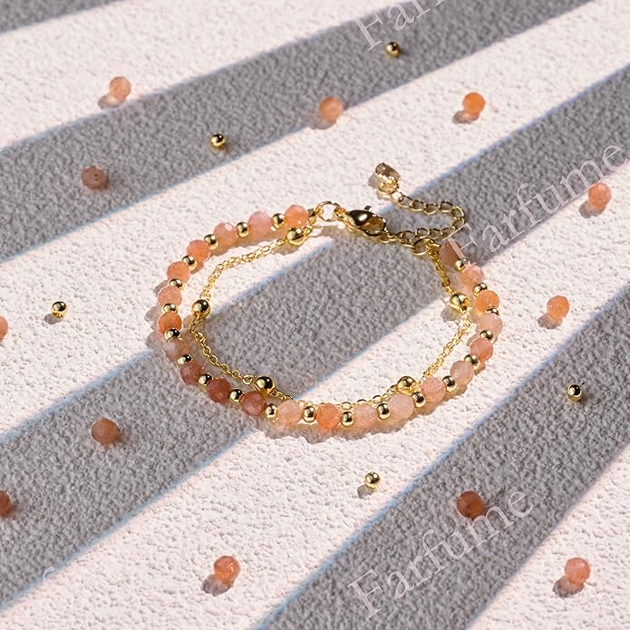 Farfume Crystal Bracelet Beaded Bracelets for Women 4mm Natural Stone Beads Gemstone Handmade Anxiety Jewelry Gifts