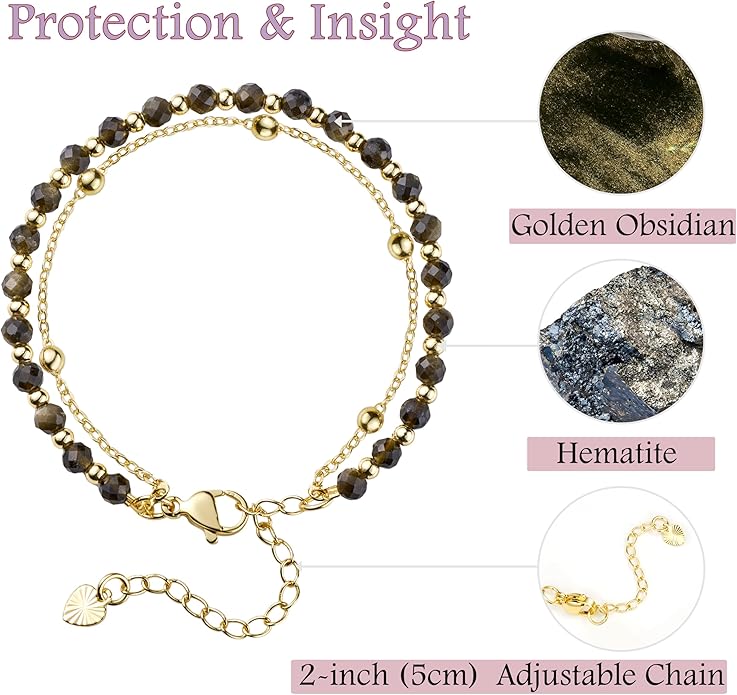 Farfume Crystal Bracelet Beaded Bracelets for Women 4mm Natural Stone Beads Gemstone Handmade Anxiety Jewelry Gifts