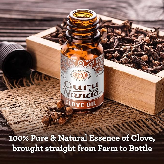 GuruNanda Clove Essential Oil - Pure, Natural & Undiluted for Aromatherapy and Diffuser - 15 ml
