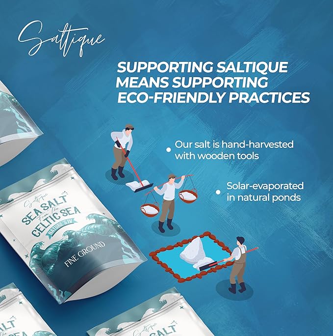 French Sea Salt Fine ground From the Celtic Sea 5lb- 100% Natural and Unrefined - Hand-Harvested Mineral Salt (5lb Fine)