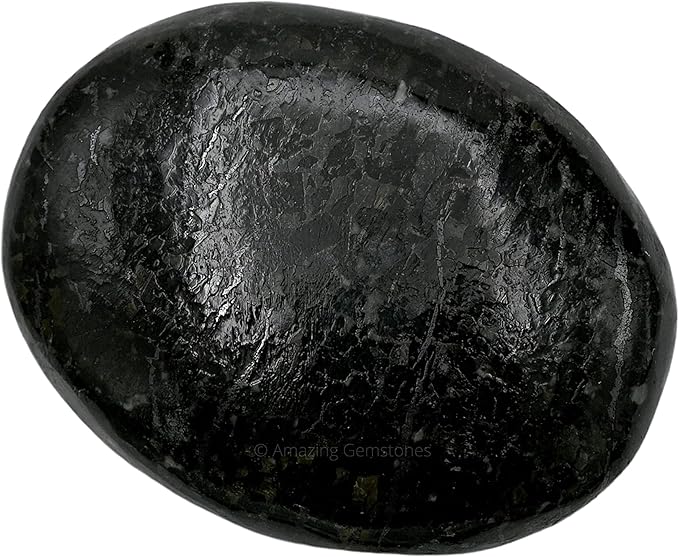 Amazing Gemstone Nuummite Crystals and Healing Stones - Large Palm Stone Crystals Piedra - Crystal for Good Luck, Balanced Positive Energy, Meditation - Unique Stocking Stuffers, Gifts for Women