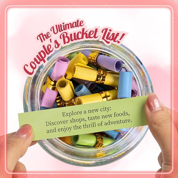 90 Date Ideas In A Jar Date Night Ideas Color Coded Date Ideas Budget-friendly Date Jar Wedding/Anniversary/Bridal Shower/Newlyweds Gifts for Couples, Him, Her, Boyfriend, Girlfriend, Gag Gifts Funny