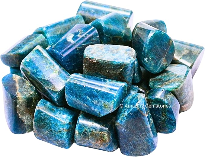 Amazing Gemstone Apatite Crystals and Healing Stones Tumbled - 1000+ Carats, Natural Healing Stones for Energy Balance, Stress Relief - Premium Polished Gems Rocks for Meditation and Wellness