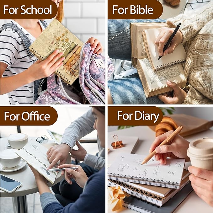 Book Floral Notebook Journal - Vintage Floral Journal, Vintage Flower Bow Book Lovers Spiral Notebook, Vintage Notebooks Gifts for Women, Book Lovers Gifts School Office Supplies, 6x8.2In