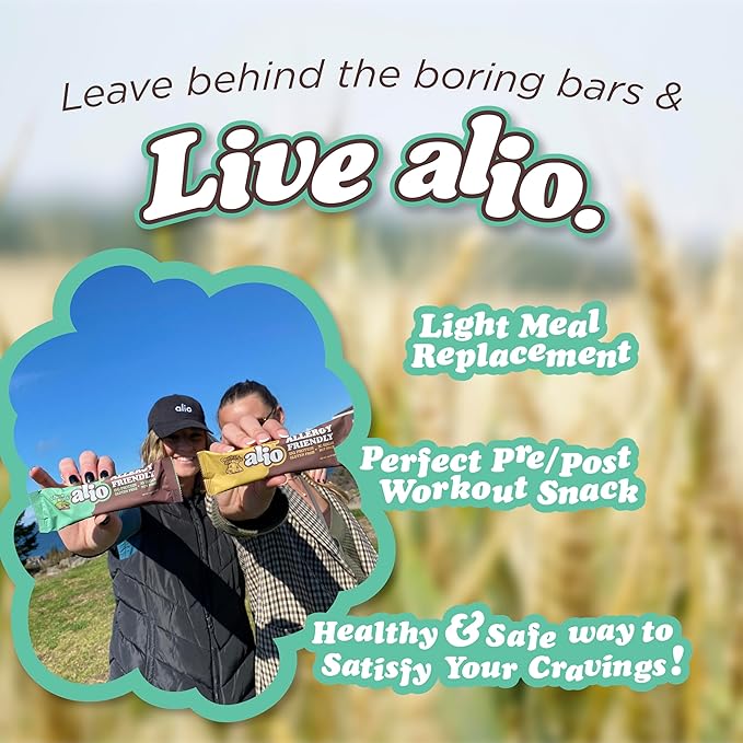 Alio Protein Bars - Choco Mint (12 Bars) – Free From The Top 9 Food Allergens, High Protein, Low-Calorie, Vegan, Gluten-Free, Nut-Free, Non-GMO, Plant-Based, Seed Oil Free, Delicious & Healthy Snack