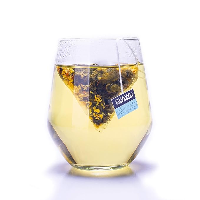 ChaWuWarmSun Osmanthus & Oolong Tea Bags,16 Tea bags,8 Count/Box(Pack of 2),Natural Osmanthus with Light Roasting TieGuanYin Oolong Tea Loose Leaf