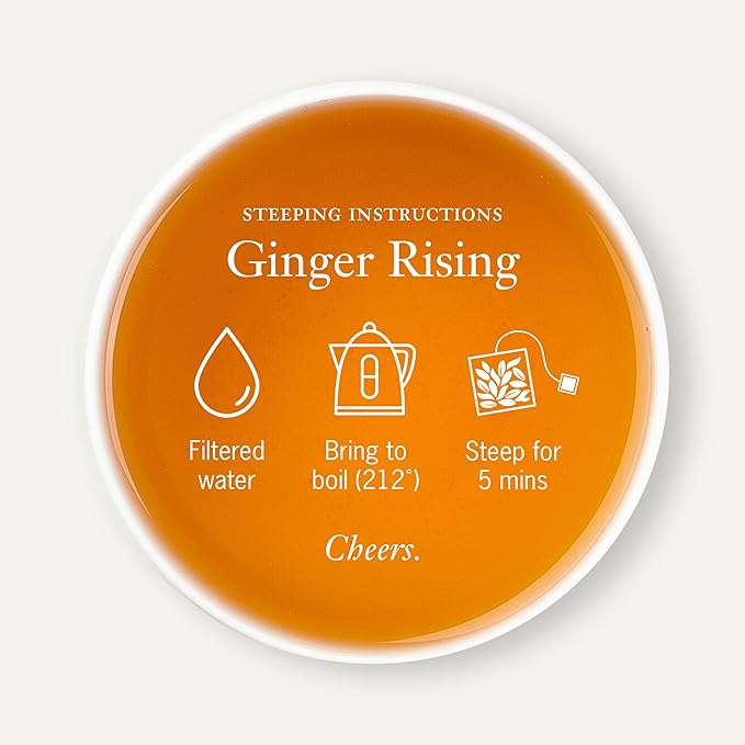 Steven Smith Teamaker Ginger Rising No. 79, Organic Ginger, Lemon, Herbal Tea Blend, Caffeine-Free, Sugar-Free, Sustainably Grown, Tea Bags, 15 Sachets, 1.48oz each