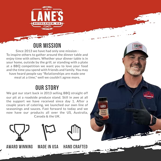 Lane's Smoked Paprika Powder, All-Natural Smoked Paprika Seasoning, Goes Well with Meat, Pork, and Vegetables Smoky Paprika Spice, Made in USA, 7 Oz