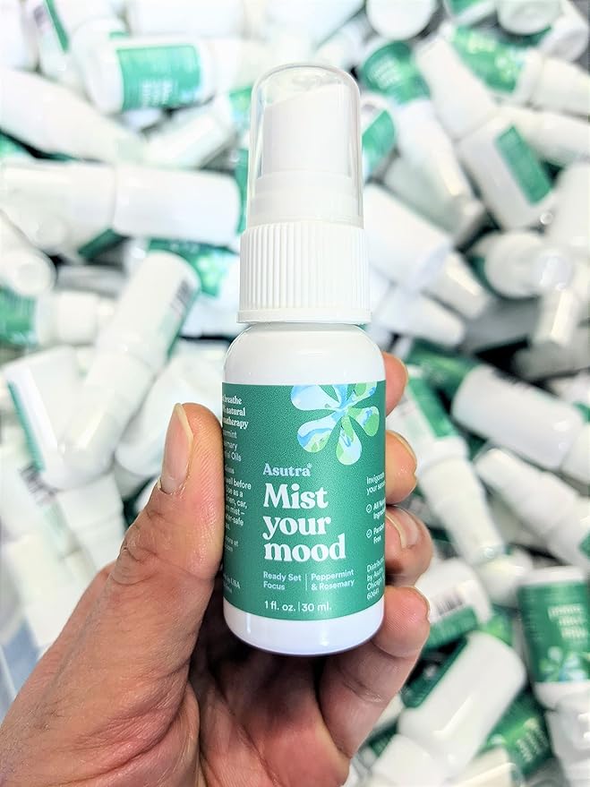 ASUTRA Multi-Use Essential Oil Aromatherapy Spray (3 Scent mini Sampler), 1 fl oz Each – Mist for Face, Body, Rooms & Linens – Car, Fabric, and Bathroom Freshener