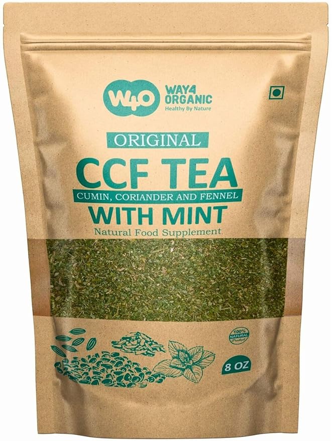 CCF Tea (Cumin, Coriander, Fennel) with Mint - Digestive Tea to Support Natural Detoxification 8 Ounces (Pack of 1)
