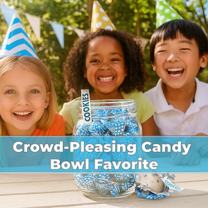 Cookies & Cream Kisses, 5lb Pack of Cookies & Cream.Chocolate Individually Wrapped, Ideal Blue Candy Bulk for Parties and Gatherings, Perfect Kisses Chocolates for Candy Buffets, Gift Baskets, and Sweet Treats