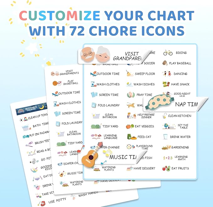 3 in 1 Bedtime/Morning/Weekly Zoo Routine Chart for Kids, Magnetic Chore Chart for Toddlers, Visual Schedule for Kids Toddlers Schedule Board for Home