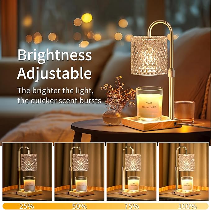 Candle Warmer Lamp with Timer Dimmer Adjustable Height, Lamp Candle Warmer for Jar Candles, Home Decor, for Women Birthday