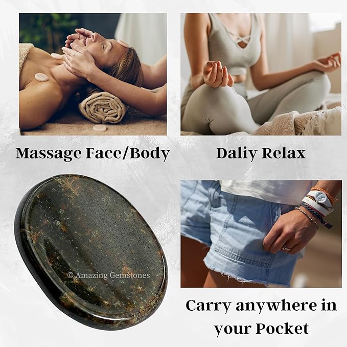 Amazing Gemstone Garnet Worry Stone Crystals and Healing Stones - Stones for Stress Relief - Piedra Crystal Fidget for Meditation, Relaxation - Unique Stocking Stuffers and Birthday Gift