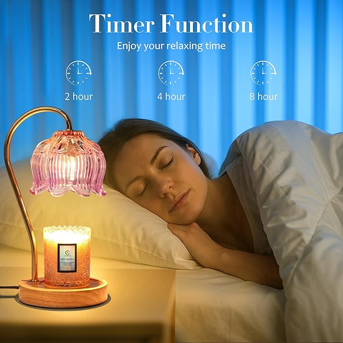 Flower Candle Warmer Lamp with Timer & Dimmer - Fits All Jar Scented Candles - Unique Birthday & Mother's Day Gift for Women，Mom，Her