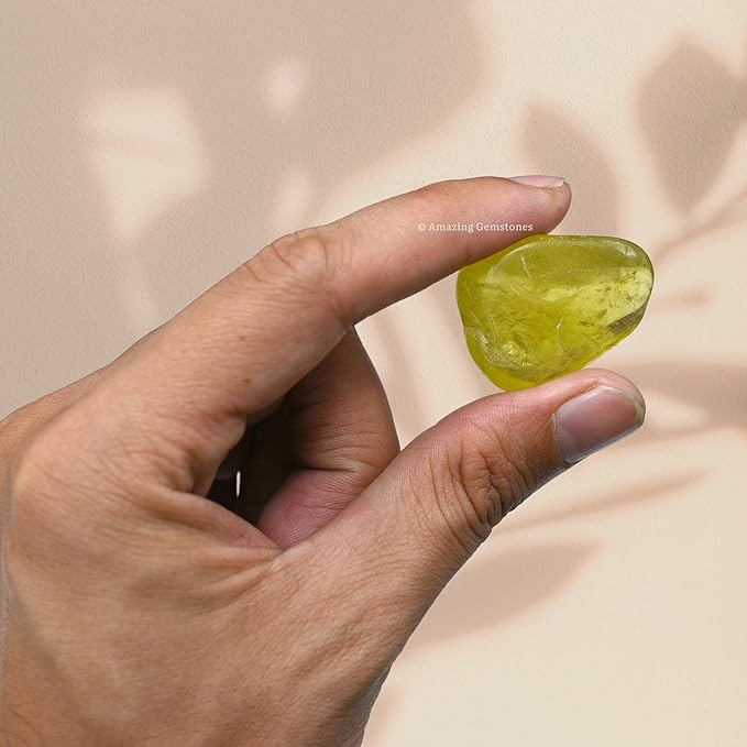 Amazing Gemstone Lemon Quartz Crystals&Healing Stones Tumbled - 1 oz Lemon Quartz Stone, Natural Healing Stones for Energy Balance, Stress Relief - Premium Polished Gems Rocks for Meditation&Wellness