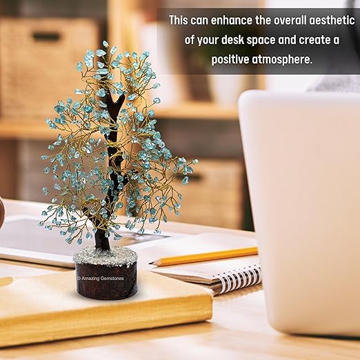 Amazing Gemstone Crystals and Healing Stones Birthday Gifts for Women - Apatite Crystal Tree of Life Home Decor Stocking Stuffers, Bookshelf, Room, Meditation Gift for Mom Dad, Unique Birthday Gifts