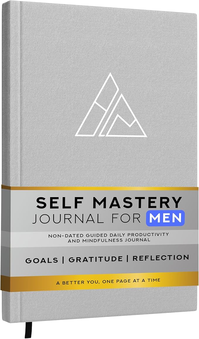 Self-Mastery Journal for Men - Daily Productivity Journal for Happiness, Gratitude Journal, Mindfulness, Self Care & Reflection – Goal Journal, Guided Journal for Men & Women – Inspirational Journal