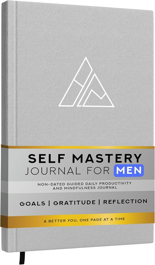 Self-Mastery Journal for Men - Daily Productivity Journal for Happiness, Gratitude Journal, Mindfulness, Self Care & Reflection – Goal Journal, Guided Journal for Men & Women – Inspirational Journal