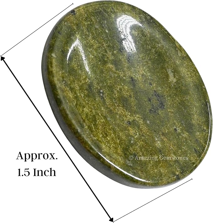 Amazing Gemstone Vasonite Worry Stone Crystals and Healing Stones - Stones for Stress Relief - Piedra Crystal Fidget for Meditation, Relaxation - Unique Stocking Stuffers and Birthday Gift