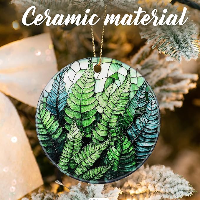 Fern Plant Ornaments, Christmas Ornaments: Christmas Tree Decorations, Holiday Decor, Stocking Stuffers, Gift Ideas, Xmas Gift, Housewarming Gifts & Gifts for Plant Lover