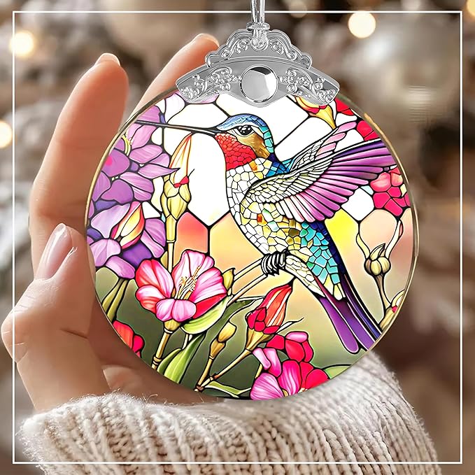Hummingbird Ornament, 4 Inch Acrylic Ornament Art, Hummingbirds Christmas Ornament, Hummingbird Gifts, Hummingbirds Gifts for Women, 2025 Christmas Ornament