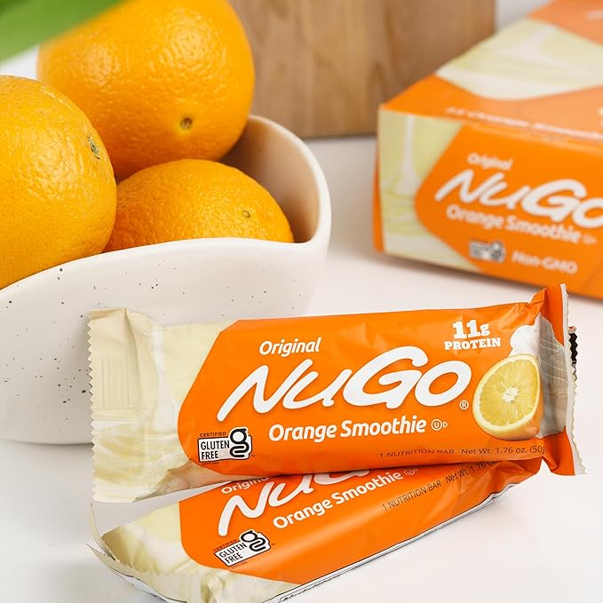 NuGo Protein Bar, Orange Smoothie, 11g Protein, Gluten Free, 15 Count
