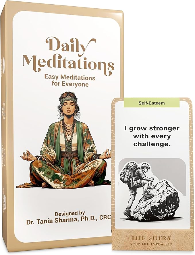 Daily Meditation Affirmation Cards for Men & Women - Positive Motivational Mental Health Therapy - Mindfulness Anti Anxiety & Stress Relief Gift, Inspirational Self Care Gifts 80 Card Deck with Quotes