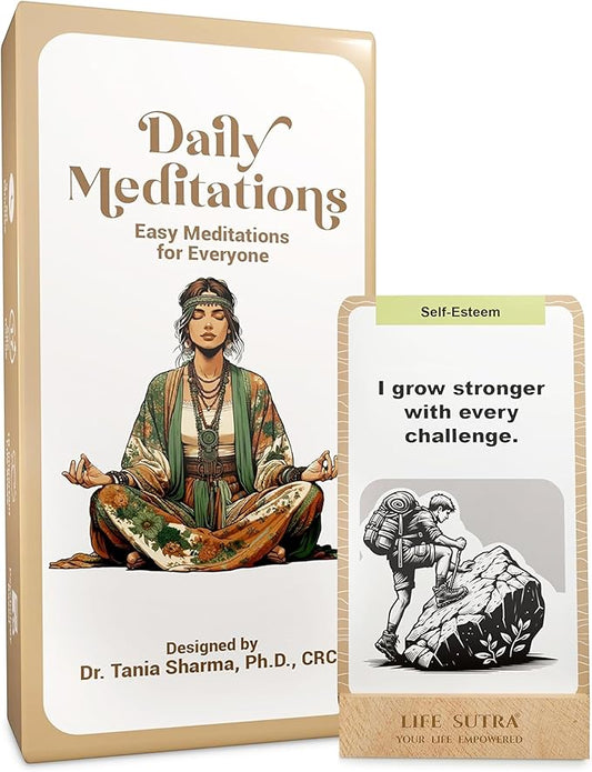 Daily Meditation Affirmation Cards for Men & Women - Positive Motivational Mental Health Therapy - Mindfulness Anti Anxiety & Stress Relief Gift, Inspirational Self Care Gifts 80 Card Deck with Quotes