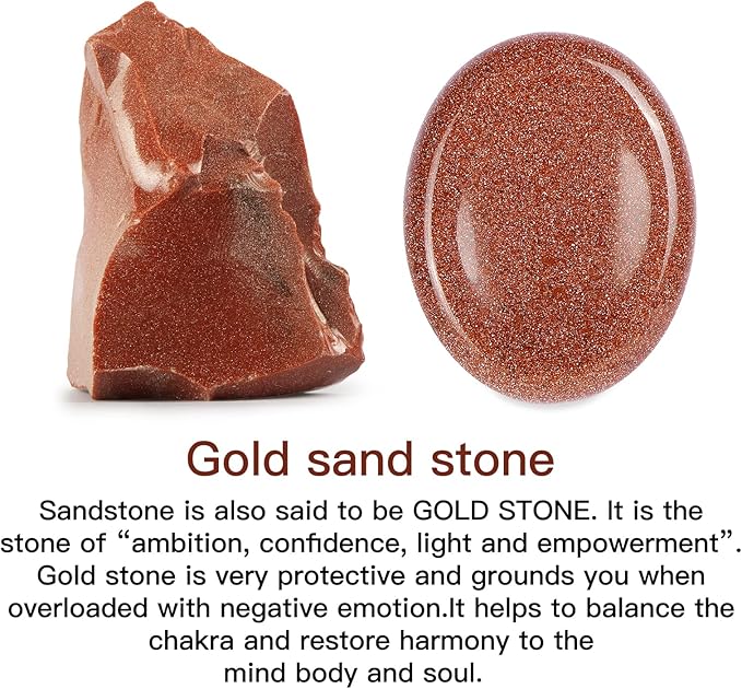 2" Goldstone Worry Stone Palm Stones Meditation Thumb Stone Witchy Decor Gift