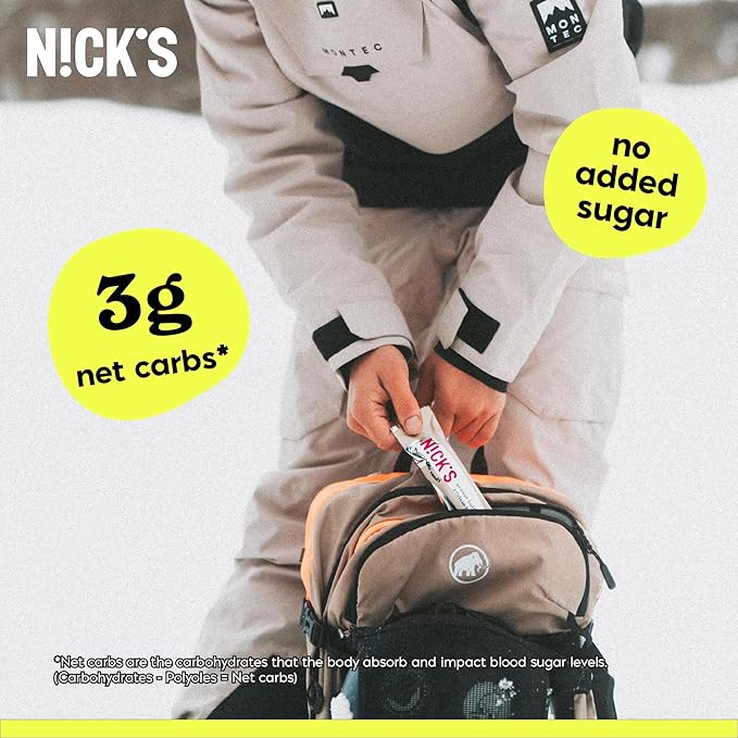 Nick’s Chocolate Caramel Protein Bars – 12-Count Box | High Protein, Low Calories, Low Carbs, Keto Friendly, No Added Sugar