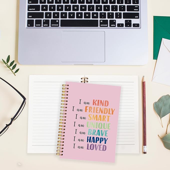 BearCake Notebook Journal, Blue Floral Notebook for Women,Journal for Women, Aesthetic Office Supplies Hardcover Spiral Notebook 5.5x8.3 636